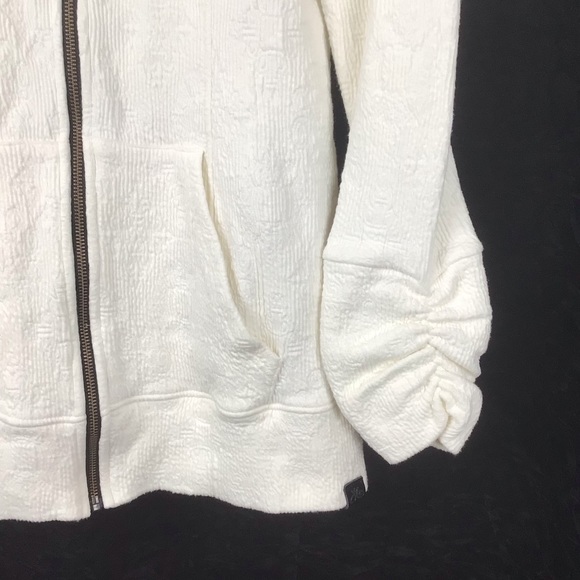 TONIA DEBELLIS Ivory MOLLY Zip Up Textured Jacket Size M - Picture 4 of 5